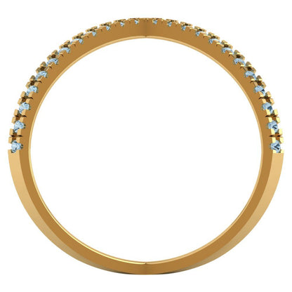 0.245 cttw Natural Swiss Blue Topaz Statement Engagement Ring - Solid Gold (Round Cut,1.0mm)