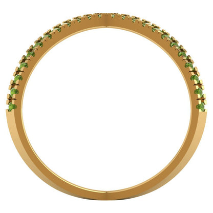 0.245 cttw Natural Peridot Statement Engagement Ring - Solid Yellow Gold (VVS1, Round Cut,1.0mm)