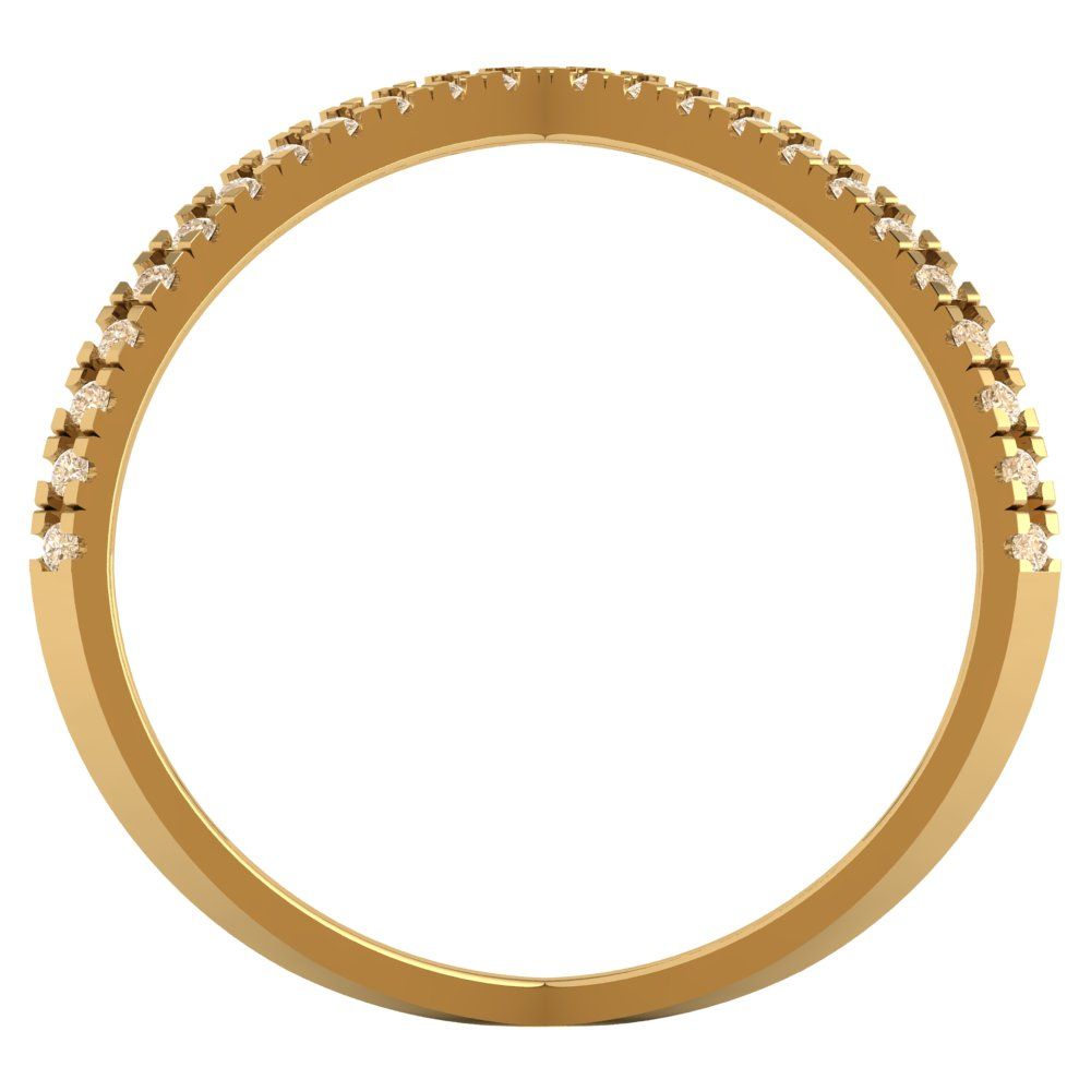 0.245 cttw Natural Morganite Statement Engagement Ring - Solid Yellow Gold (VVS1, Round Cut,1.0mm)