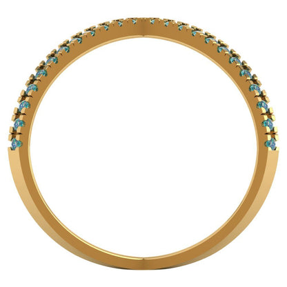 0.245 cttw Blue Moissanite Statement Engagement Ring - Solid Yellow Gold (VVS1, Round Cut,1.0mm)