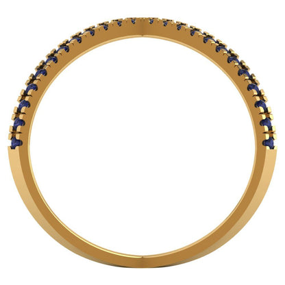 0.245 cttw Simulated Blue Sapphire Statement Engagement Ring - Solid Gold (Round Cut,1.0mm)