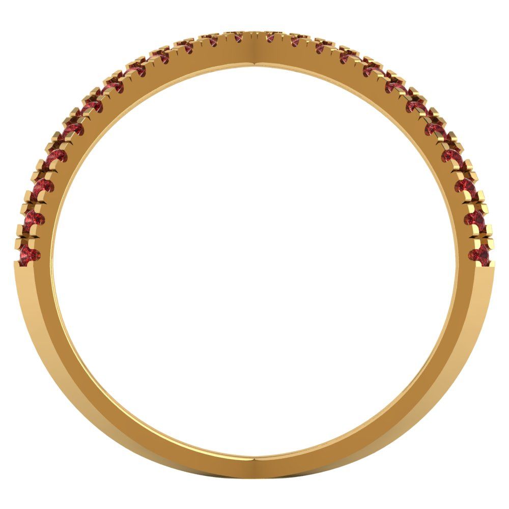 0.245 cttw Natural Garnet Statement Engagement Ring - Solid Yellow Gold (VVS1, Round Cut,1.0mm)