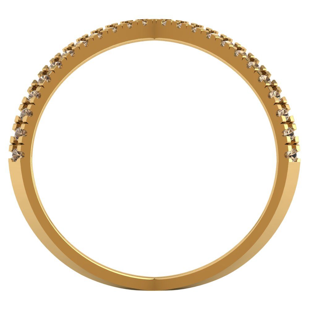 0.245 cttw Yellow Moissanite Statement Engagement Ring - Solid Yellow Gold (VVS1, Round Cut,1.0mm)