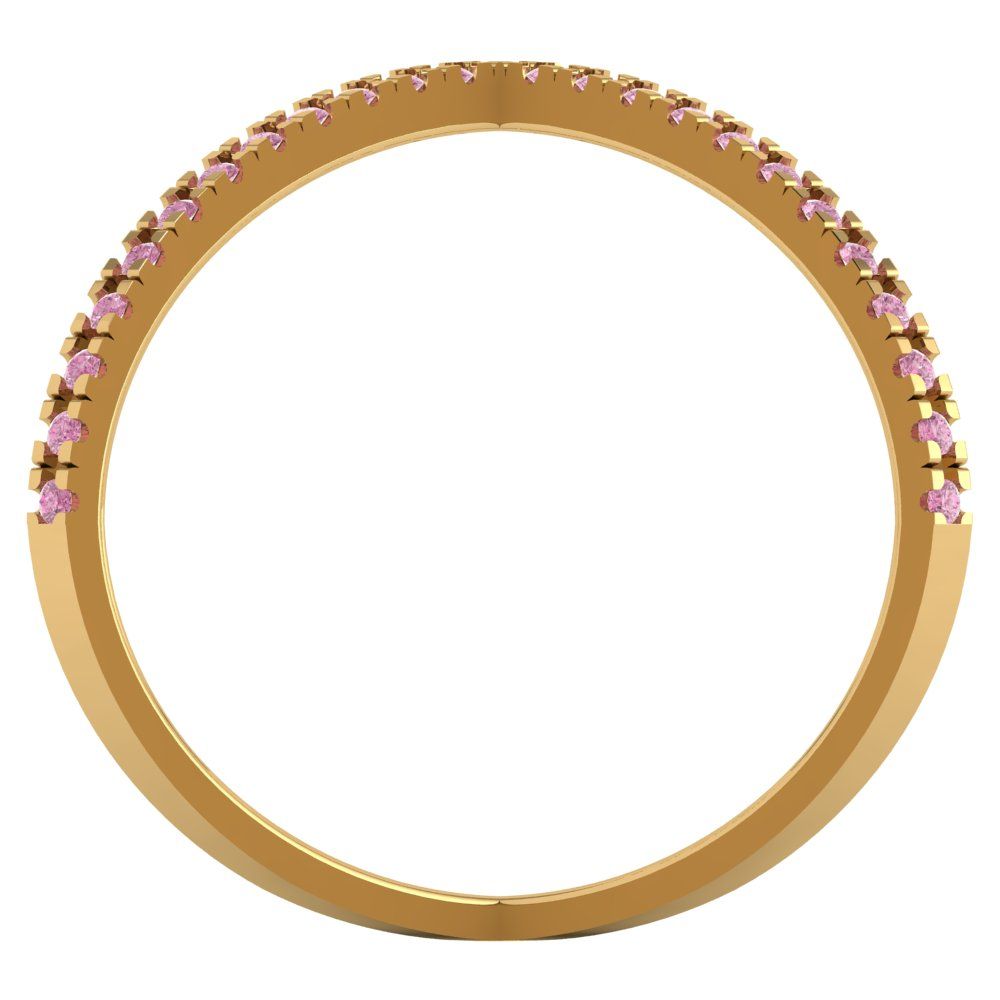 0.245 cttw Zirconia Simulated Pink Diamond Statement Engagement Ring - Solid Gold (VVS1, Round Cut,1.0mm)