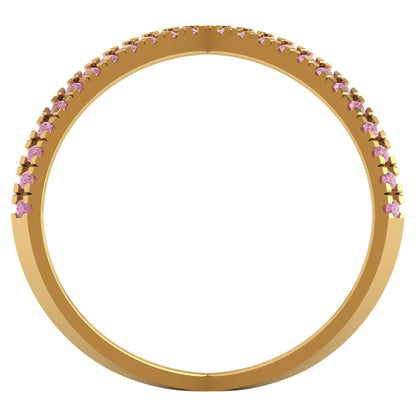 0.245 cttw Zirconia Simulated Pink Diamond Statement Engagement Ring - Solid Gold (VVS1, Round Cut,1.0mm)