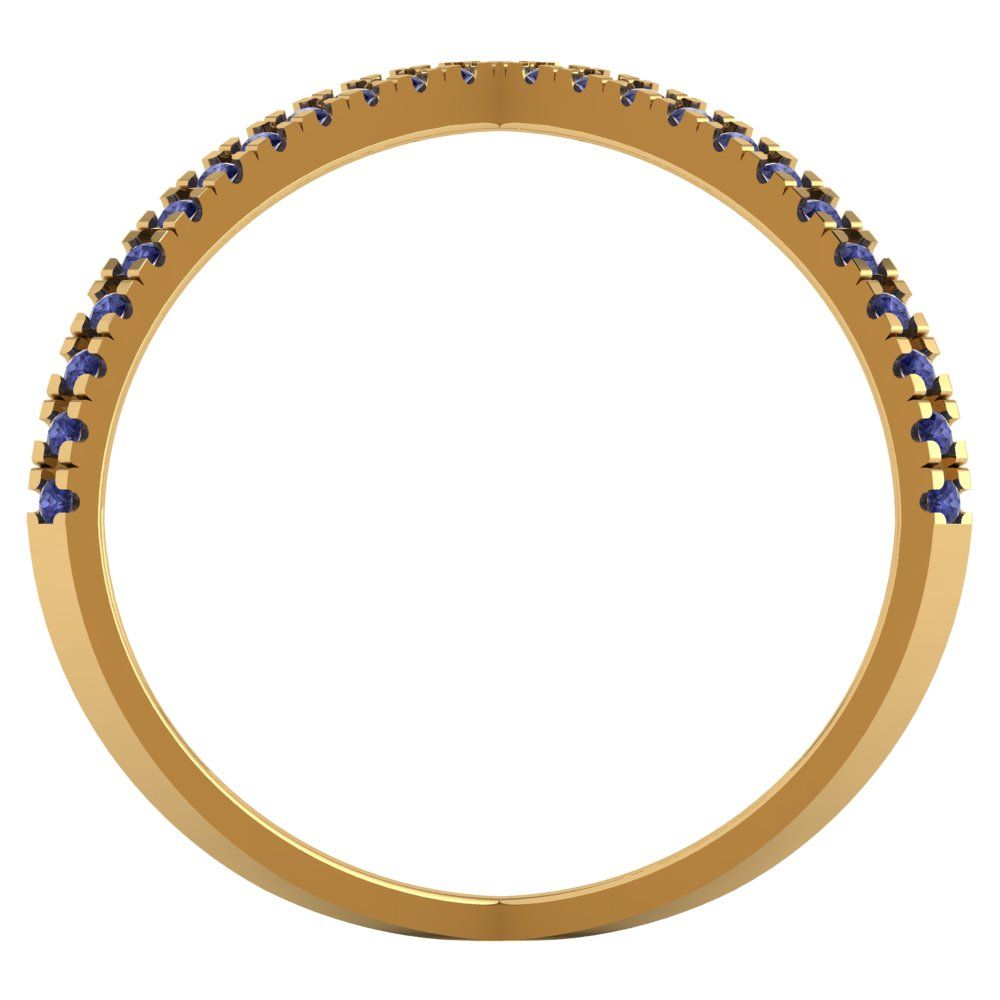 0.245 cttw Simulated Tanzanite Statement Engagement Ring - Solid Gold (Round Cut,1.0mm)