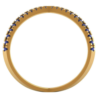 0.245 cttw Simulated Tanzanite Statement Engagement Ring - Solid Gold (Round Cut,1.0mm)