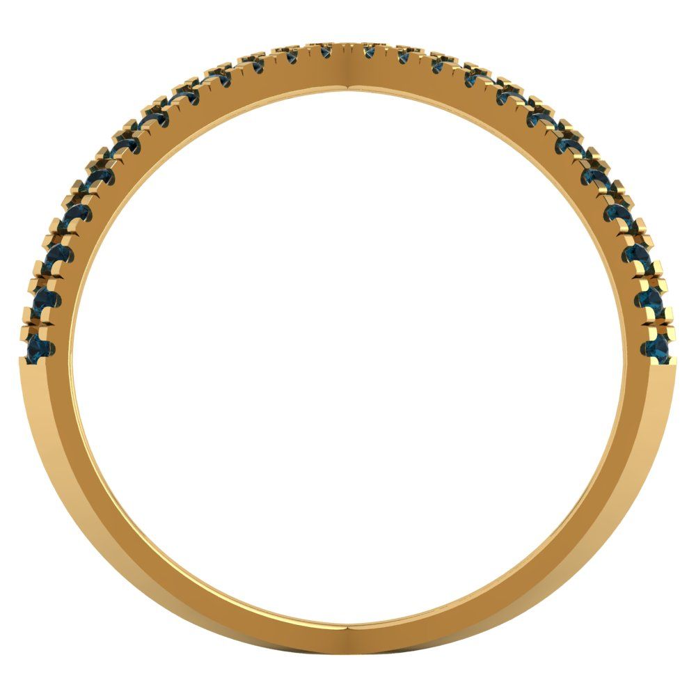 0.245 cttw Natural London Blue Topaz Statement Engagement Ring - Solid Gold (Round Cut,1.0mm)