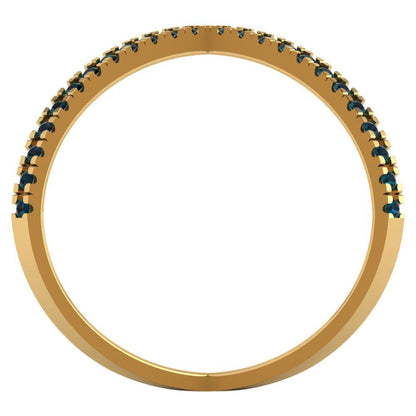 0.245 cttw Natural London Blue Topaz Statement Engagement Ring - Solid Gold (Round Cut,1.0mm)