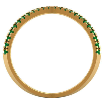 0.245 cttw Simulated Emerald Statement Engagement Ring - Solid Gold (Round Cut,1.0mm)