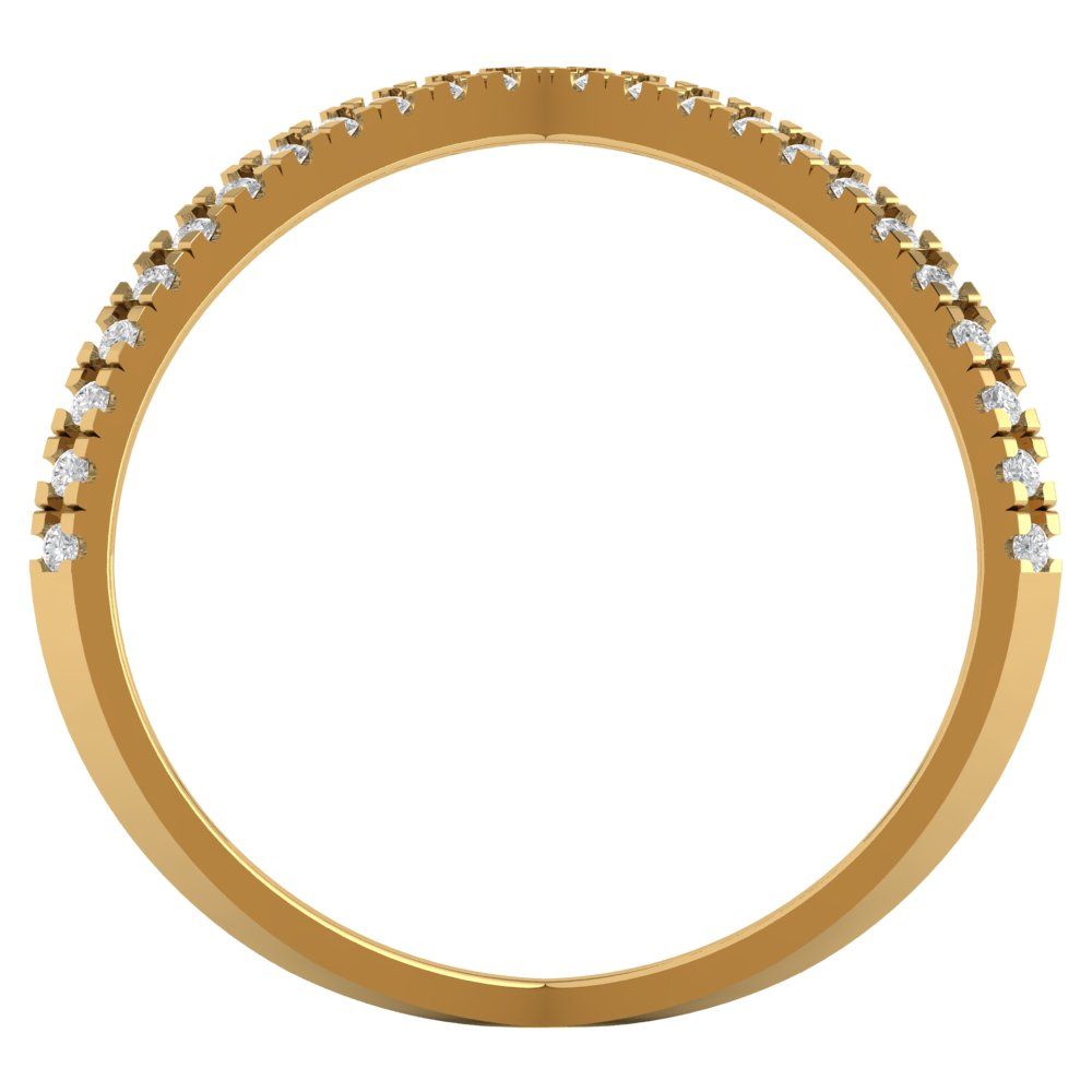 0.245 cttw Zirconia Simulated Diamond Statement Engagement Ring - Solid Gold (VVS1, Round Cut,1.0mm)