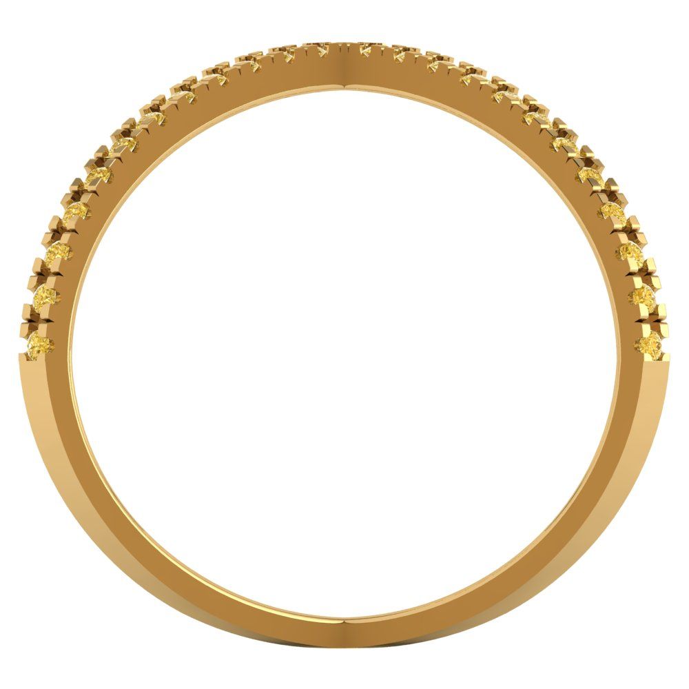 0.245 cttw Natural Citrine Statement Engagement Ring - Solid Gold (Round Cut,1.0mm)