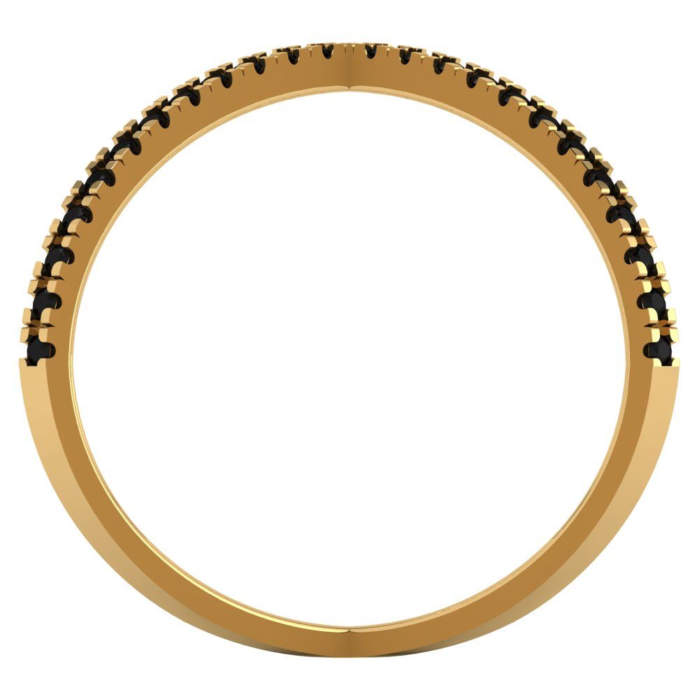 0.245 cttw Natural Onyx Statement Engagement Ring - Solid Yellow Gold (VVS1, Round Cut,1.0mm)