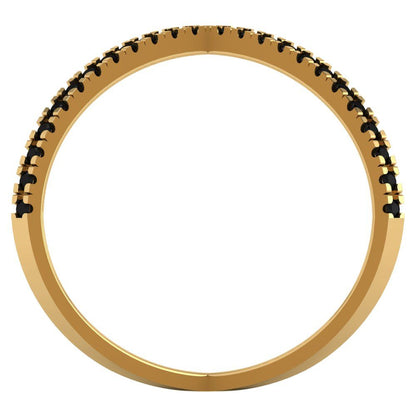 0.245 cttw Natural Onyx Statement Engagement Ring - Solid Yellow Gold (VVS1, Round Cut,1.0mm)