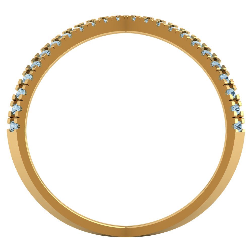 0.245 cttw Natural Aquamarine Statement Engagement Ring - Solid Gold (Round Cut,1.0mm)