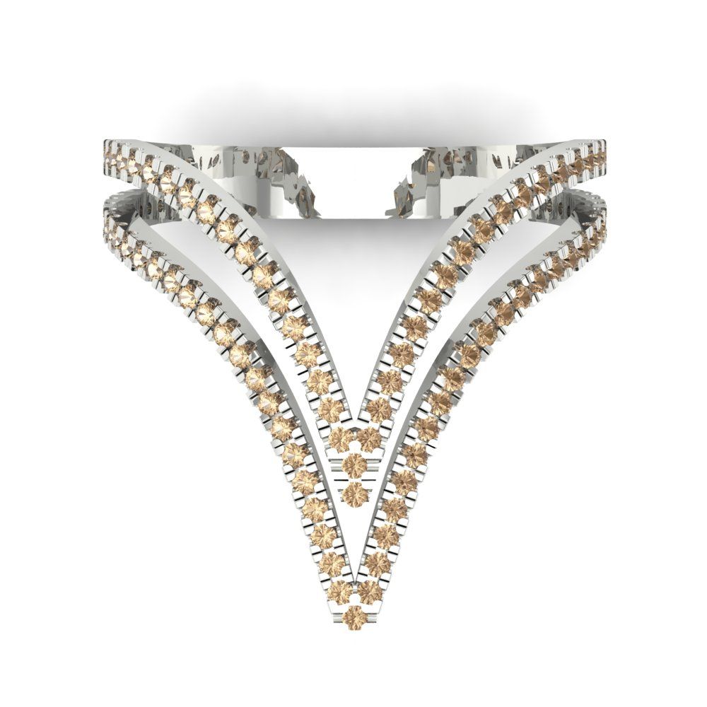 0.525 cttw Yellow Moissanite Statement Engagement Ring - Solid Gold (Round Cut,1.0mm)