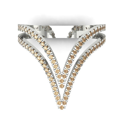 0.525 cttw Yellow Moissanite Statement Engagement Ring - Solid Gold (Round Cut,1.0mm)