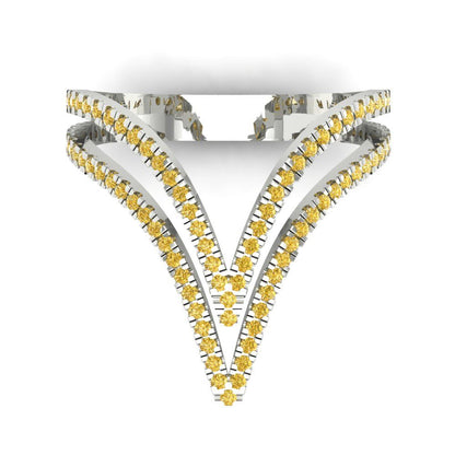 0.525 cttw Natural Citrine Statement Engagement Ring - Solid Gold (Round Cut,1.0mm)