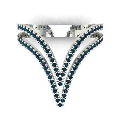 0.525 cttw Natural London Blue Topaz Statement Engagement Ring - Solid Gold (Round Cut,1.0mm)