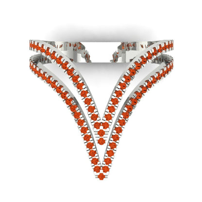 0.525 cttw Zirconia Simulated Red Diamond Statement Engagement Ring - Solid Gold (VVS1, Round Cut,1.0mm)