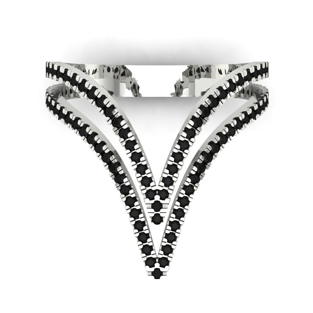 0.525 cttw Natural Onyx Statement Engagement Ring - Solid Gold (Round Cut,1.0mm)