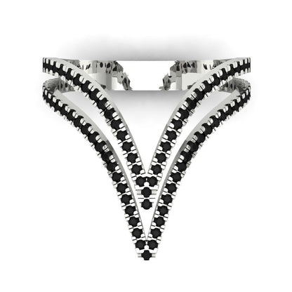 0.525 cttw Natural Onyx Statement Engagement Ring - Solid Gold (Round Cut,1.0mm)