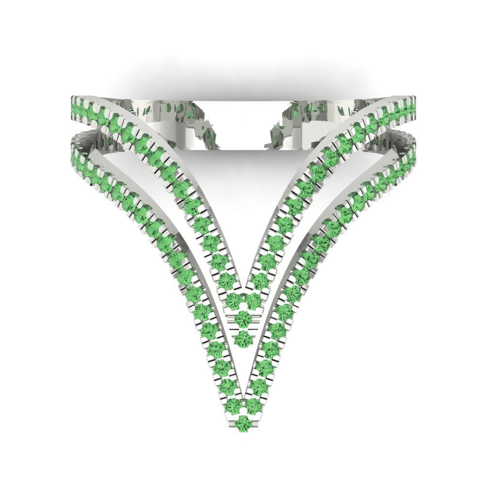 0.525 cttw Zirconia Simulated Green Diamond Statement Engagement Ring - Solid Gold (VVS1, Round Cut,1.0mm)