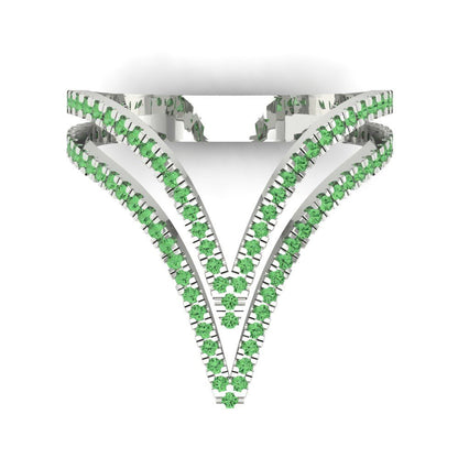 0.525 cttw Zirconia Simulated Green Diamond Statement Engagement Ring - Solid Gold (VVS1, Round Cut,1.0mm)