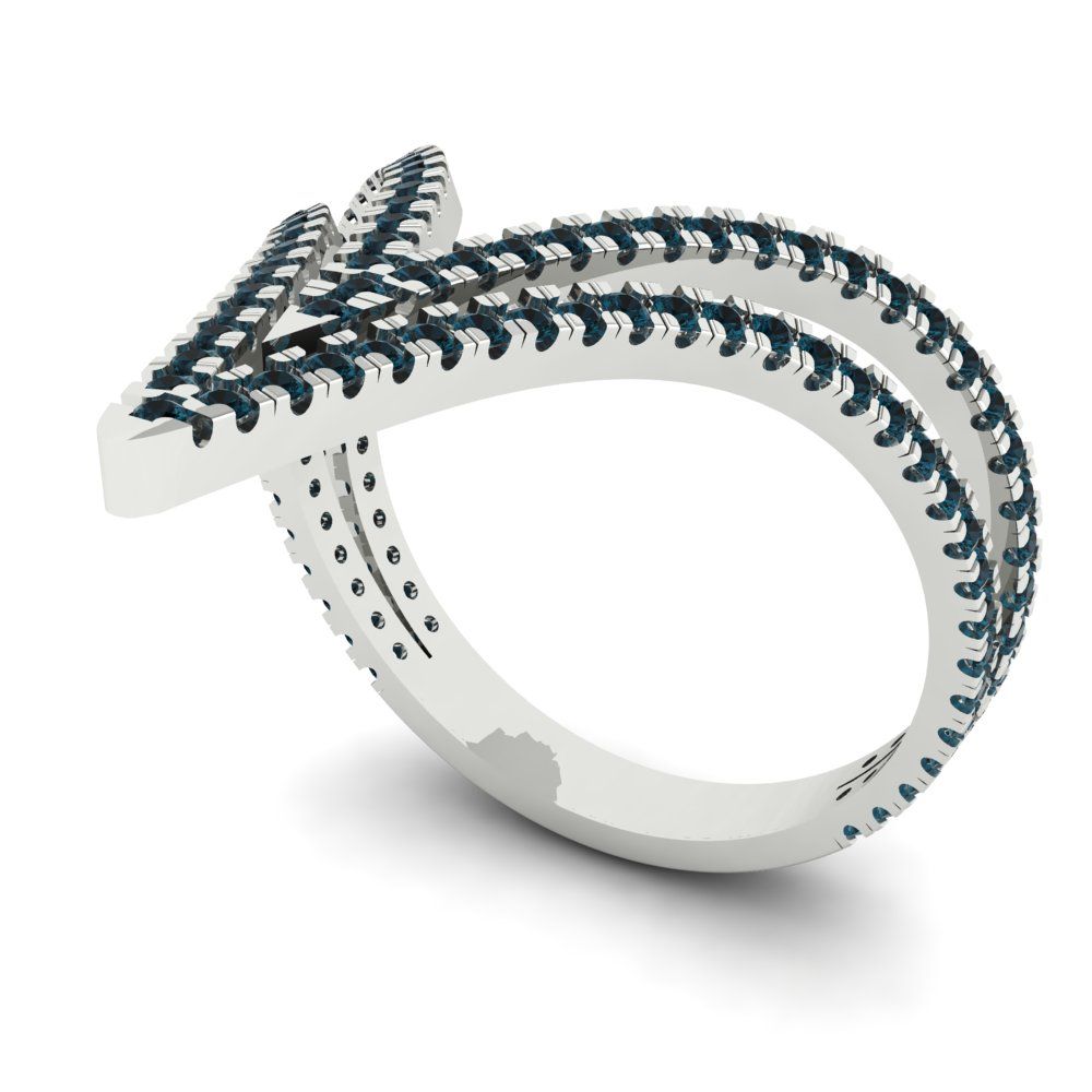 0.525 cttw Natural London Blue Topaz Statement Engagement Ring - Solid Gold (Round Cut,1.0mm)