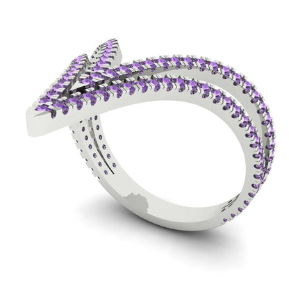 0.525 cttw Simulated Alexandrite Statement Engagement Ring - Solid Gold (Round Cut,1.0mm)