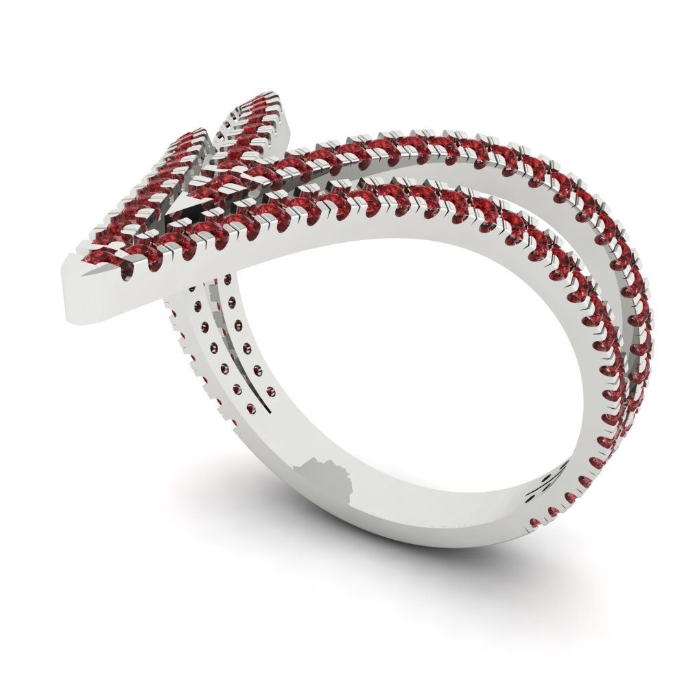 0.525 cttw Natural Garnet Statement Engagement Ring - Solid Gold (Round Cut,1.0mm)