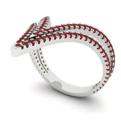 0.525 cttw Natural Garnet Statement Engagement Ring - Solid Gold (Round Cut,1.0mm)