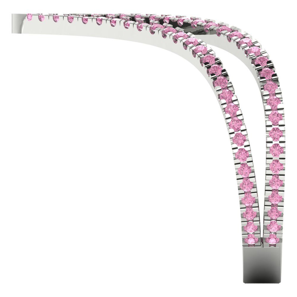 0.525 cttw Zirconia Simulated Pink Diamond Statement Engagement Ring - Solid Gold (VVS1, Round Cut,1.0mm)