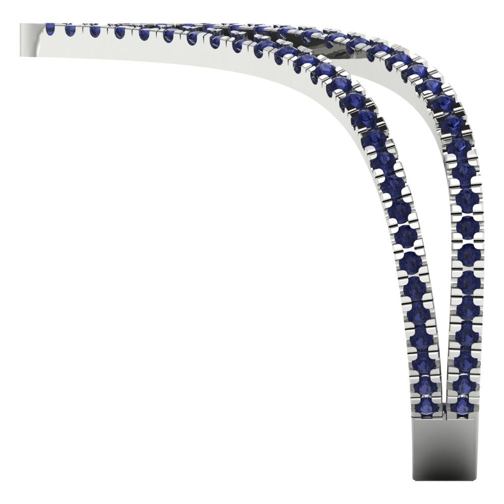 0.525 cttw Simulated Blue Sapphire Statement Engagement Ring - Solid Gold (Round Cut,1.0mm)