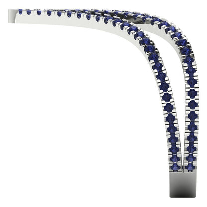 0.525 cttw Simulated Blue Sapphire Statement Engagement Ring - Solid Gold (Round Cut,1.0mm)