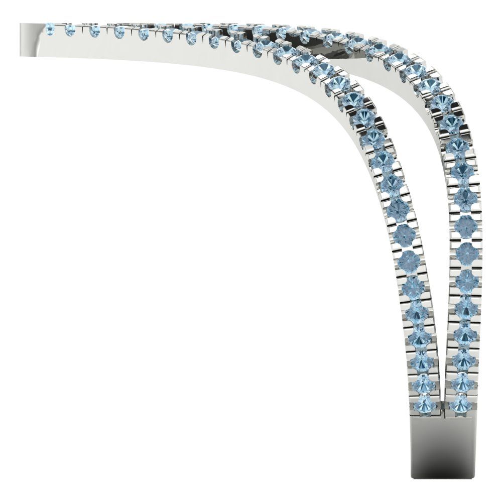 0.525 cttw Natural Sky Blue Topaz Statement Engagement Ring - Solid Gold (Round Cut,1.0mm)