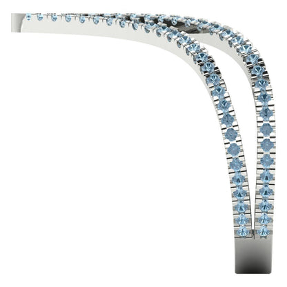 0.525 cttw Natural Swiss Blue Topaz Statement Engagement Ring - Solid Gold (Round Cut,1.0mm)