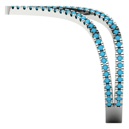 0.525 cttw Simulated Turquoise Statement Engagement Ring - Solid Gold (Round Cut,1.0mm)