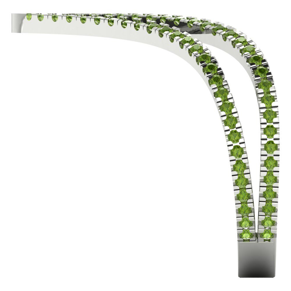 0.525 cttw Natural Peridot Statement Engagement Ring - Solid Gold (Round Cut,1.0mm)