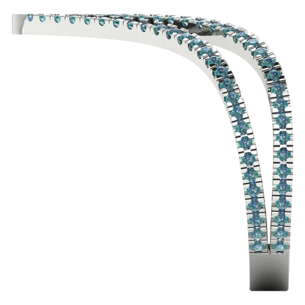 0.525 cttw Blue Moissanite Statement Engagement Ring - Solid Gold (Round Cut,1.0mm)