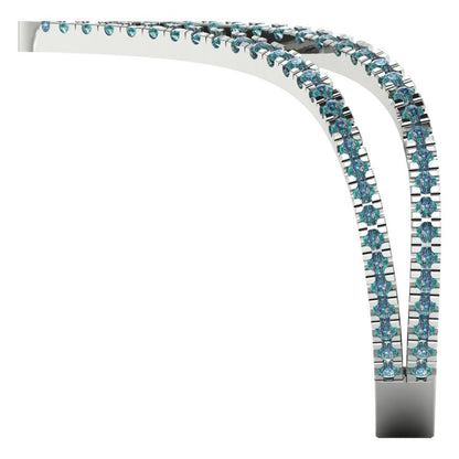 0.525 cttw Blue Moissanite Statement Engagement Ring - Solid Gold (Round Cut,1.0mm)