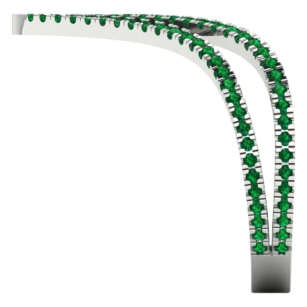 0.525 cttw Simulated Emerald Statement Engagement Ring - Solid Gold (Round Cut,1.0mm)