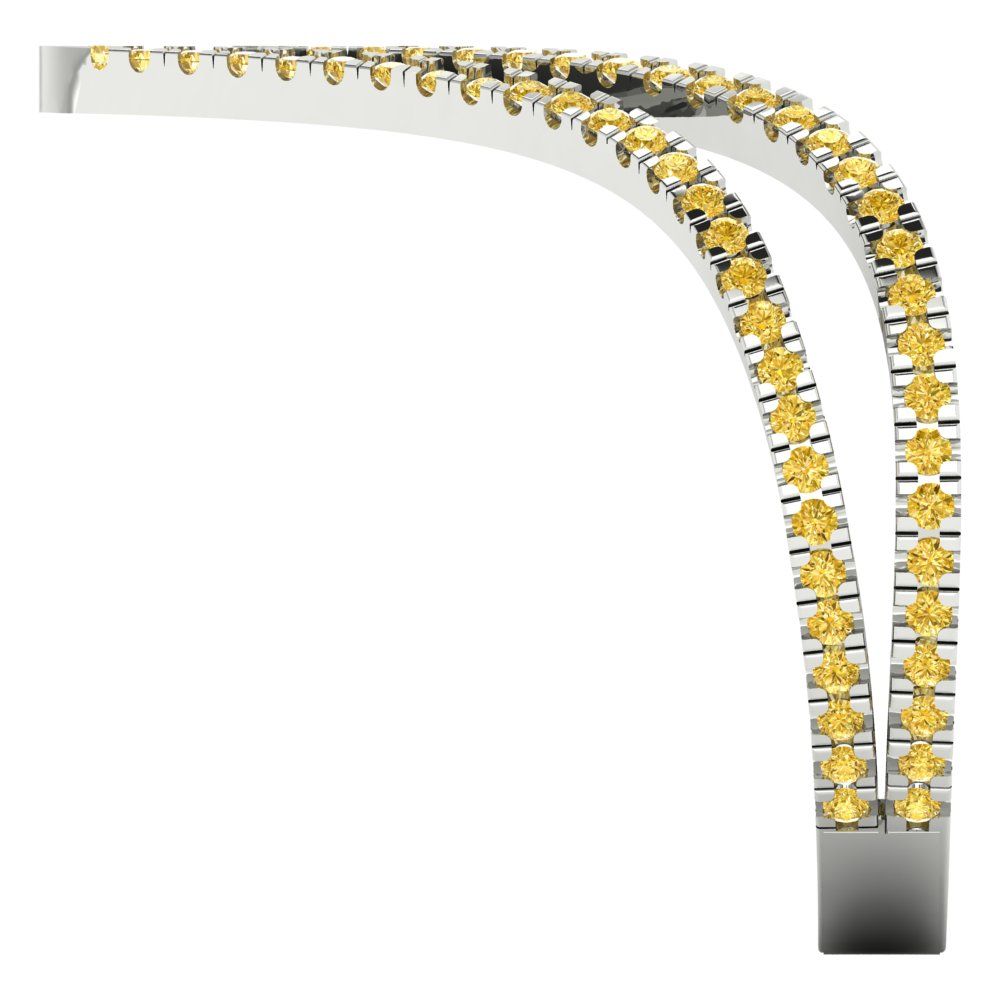 0.525 cttw Zirconia Simulated Yellow Diamond Statement Engagement Ring - Solid Gold (VVS1, Round Cut,1.0mm)