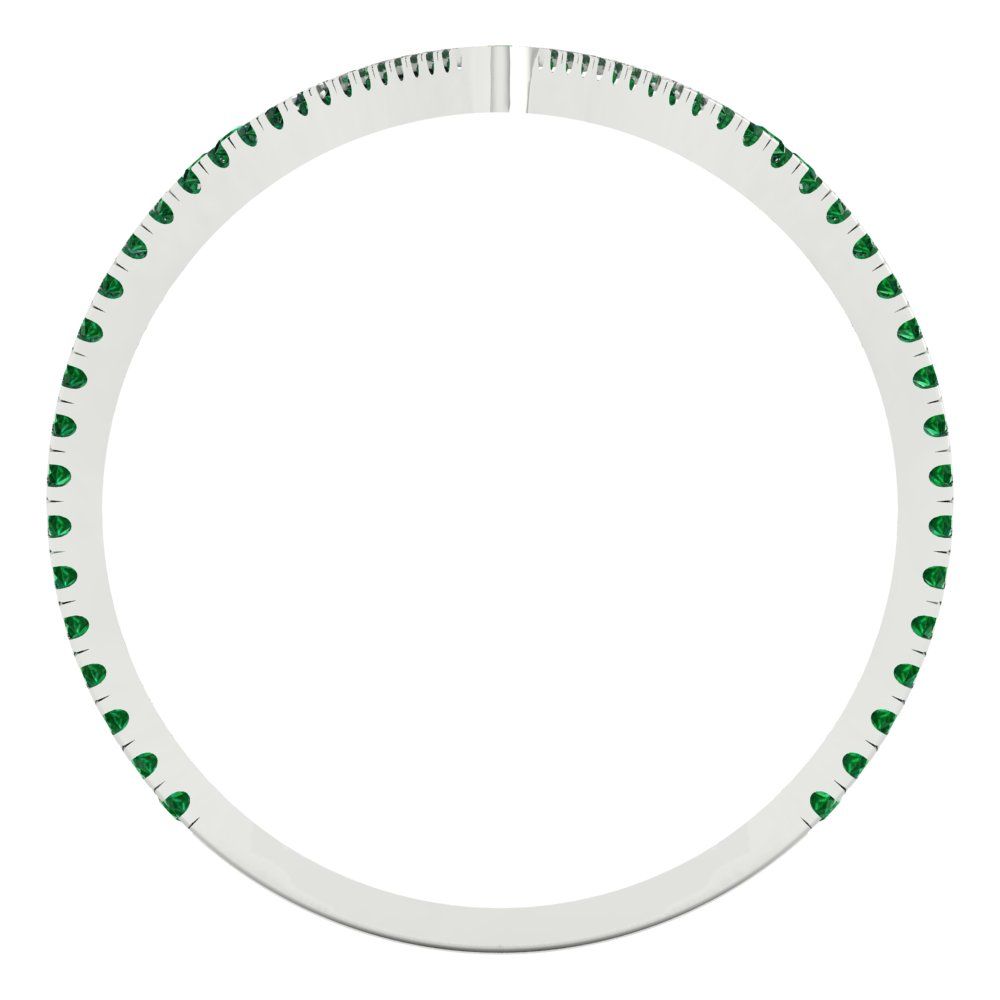 0.525 cttw Simulated Emerald Statement Engagement Ring - Solid Gold (Round Cut,1.0mm)