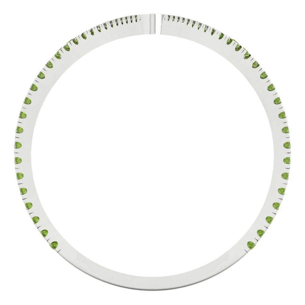 0.525 cttw Natural Peridot Statement Engagement Ring - Solid Gold (Round Cut,1.0mm)