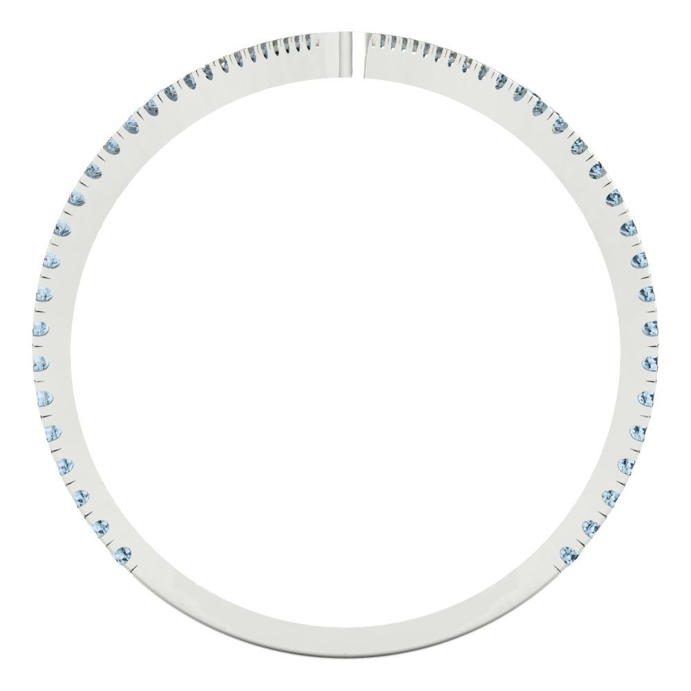 0.525 cttw Natural Sky Blue Topaz Statement Engagement Ring - Solid Gold (Round Cut,1.0mm)