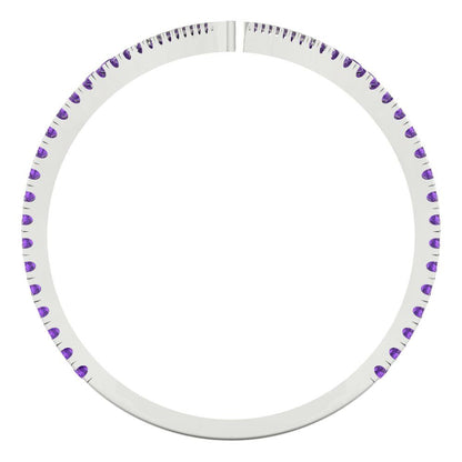 0.525 cttw Natural Amethyst Statement Engagement Ring - Solid White Gold (VVS1, Round Cut,1.0mm)