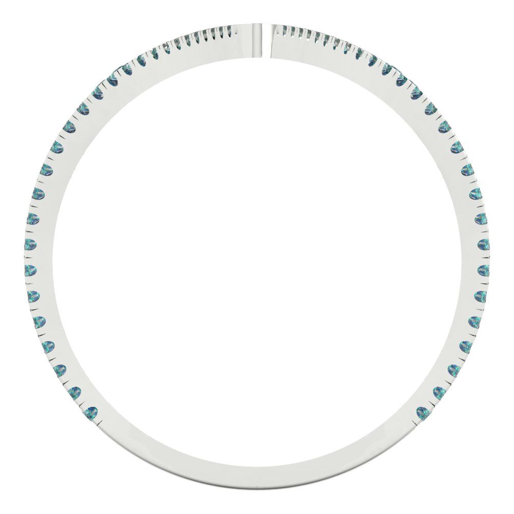 0.525 cttw Blue Moissanite Statement Engagement Ring - Solid Gold (Round Cut,1.0mm)