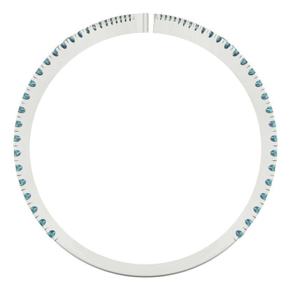 0.525 cttw Blue Moissanite Statement Engagement Ring - Solid Gold (Round Cut,1.0mm)