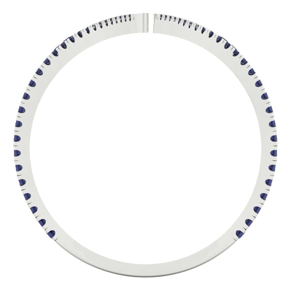 0.525 cttw Simulated Blue Sapphire Statement Engagement Ring - Solid Gold (Round Cut,1.0mm)